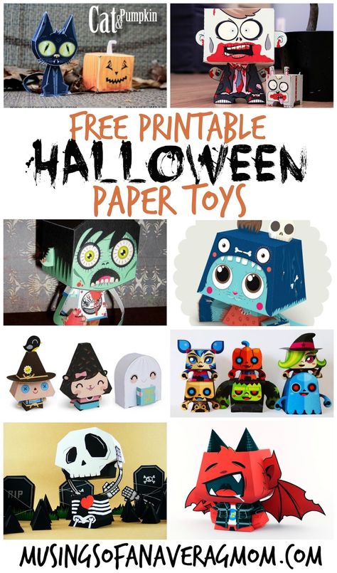 Printable Paper Toys Templates, Paper Toy Printable, Free Printable Halloween, Hallowen Ideas, Halloween Paper Crafts, I Love Halloween, Halloween House Party, Paper Toys Template, Halloween 3d