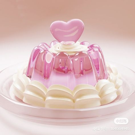 Gelatin Aesthetic, Jelly Food Desserts, Jelly Aesthetic, Jelly Desserts, 귀여운 음식 그림, Jelly Cake, Kawaii Food, Cute Desserts, Food Drawing