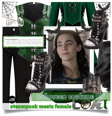 Halloween DIY Costume: Steampunk Femme Loki Outfit | ShopLook Loki Costume Halloween, Loki Halloween Costume Women, Loki Outfit Ideas, Womens Loki Costume, Lady Loki Costume, Loki Cosplay Female Diy, Teen Titans Outfits, Lady Loki, Cute Themes