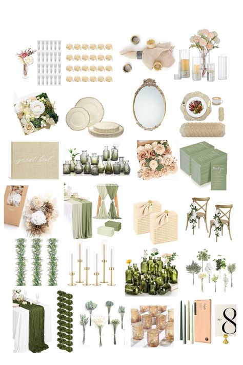 Some of my favorite wedding decor finds on Amazon to create an earthy and elegant theme! #amazonfinds #wedding #decor #commissionlink #green #sage Green And Beige Wedding Theme, Sage Green White And Gold Wedding, Sage Wedding Theme, Sage Wedding Decor, Sage And White Wedding, Beige Wedding Theme, Sage Green Wedding Theme, Tiana Wedding, Finds On Amazon