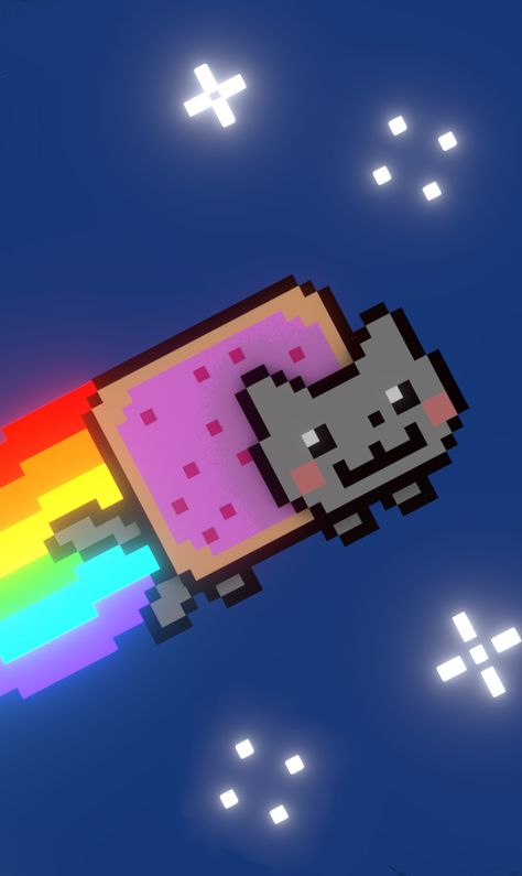 Nyan Cat Wallpapers, Nyan Cat Pfp, Nyan Cat Fanart, Scene Emo Wallpaper, Tac Nayn, Nya Cat, Idea Background, Nyan Nyan, Rainbows And Unicorns