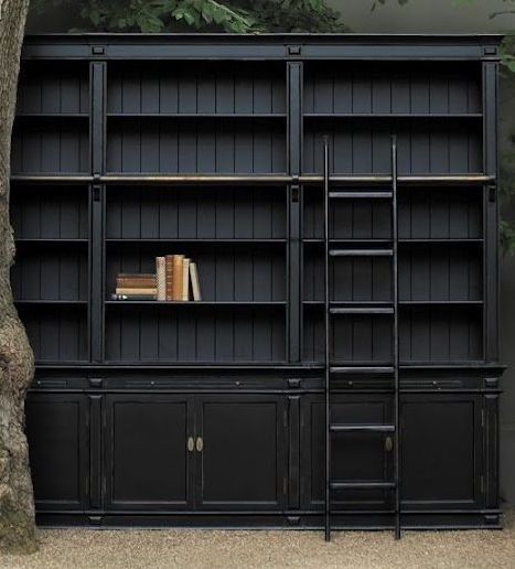 Dark Bookshelves, Dream Home Library, Home Library Rooms, Built In Shelves Living Room, Black Bookcase, Library Room, Library Wall, Home Library Design, Bookcase Wall