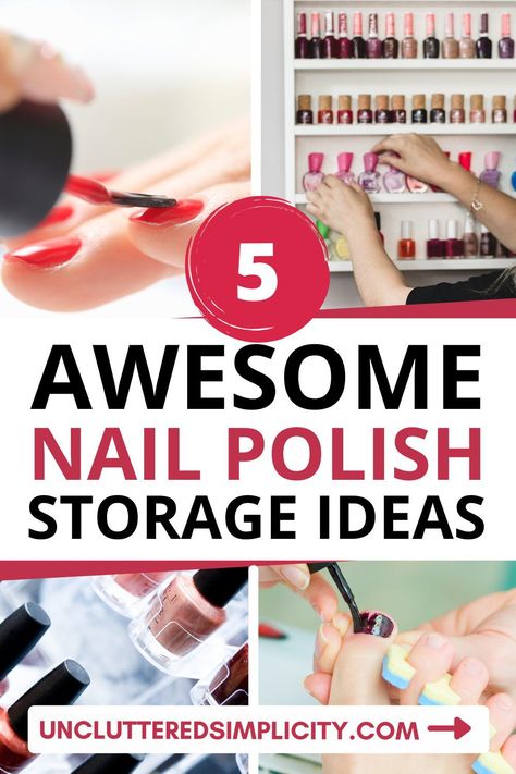 Looking for inspiration to store your collection of nailpolish? Here are the best nail polish store ideas for you! Nail Polish Cabinet Ideas, Storage For Nail Polish, How To Wrap Nail Polish Gift, Nail Polish Organizer Diy, Nail Polish Display Ideas Shelves, Nail Art Storage Ideas, How To Store Nail Polish, Nail Supply Organization Ideas At Home, Diy Nail Organizer Ideas