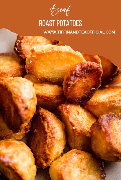 British Roasties, Roasties Recipe, Crunchy Beef, Toasted Potatoes, Tallow Recipe, Roast Beef And Potatoes, Best Roast Potatoes, British Cooking, Potatoes In Oven