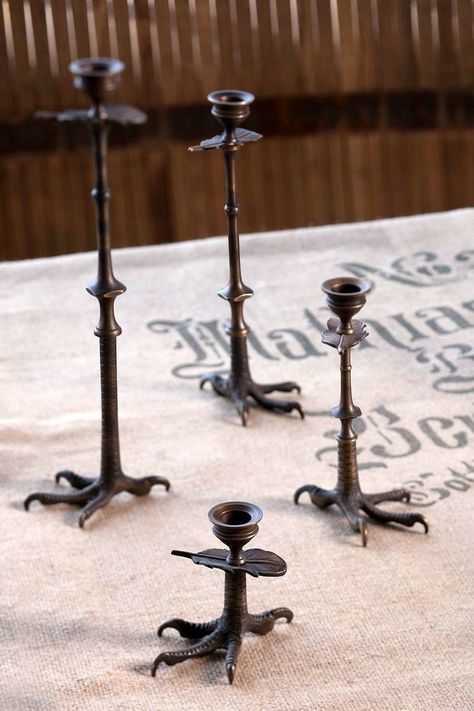 Macabre Decor, Elegant Candle Holders, Elegant Candle, Dark Home Decor, Brass Candlestick, Goth Home, Goth Home Decor, Dark Home, Goth Decor