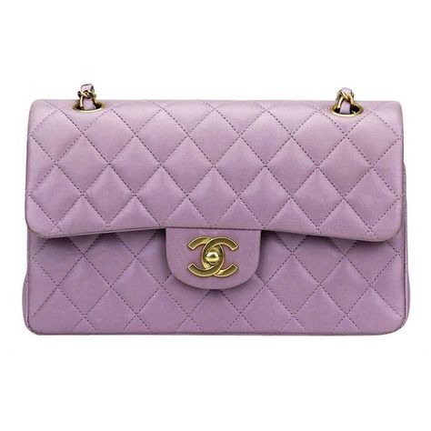 Chanel Flap Bag Light Purple Lambskin ($306) ❤ liked on Polyvore featuring bags, handbags, lambskin purse, chanel, lambskin leather purse, lavender purse and chanel bags Purple Chanel, Chanel Mini Rectangular, Chanel Box, Chanel Flap Bag, Chanel Mini, Chanel Caviar, Leather Thread, Bag Light, Purple Leather