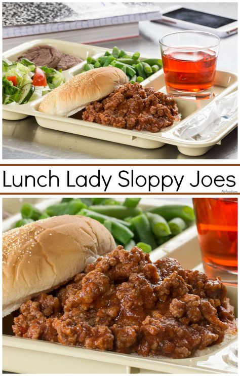 You're going to want to scoop up heaping portions of these sloppy joes onto your plate (just like the lunch lady did!). School Cafeteria Sloppy Joes, Lausd Recipes, Lunchroom Recipes, Dietary Recipes, Lunch Cafeteria, Big Recipes, Hamburgers Recipes, Cafeteria Recipes, Supper Idea