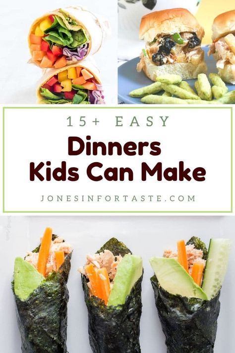 Get the kids involved in making food for the family with one of these easy low or no cook dinner recipes for kids to make! Dinners Kids Can Make, Kid Cooking, Recipes Kids Can Make, Recipes Using Bananas, Kids Cooking Recipes, Cook Dinner, No Cook, Making Food, Easy Meals For Kids