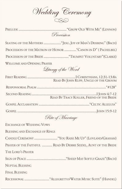 catholic wedding ceremony program template Wedding Church Programs, Wedding Program Examples, Wedding Ceremony Outline, Ceremony Outline, Wedding Programme, Catholic Wedding Program, Order Of Wedding Ceremony, Catholic Wedding Traditions, Programs Wedding