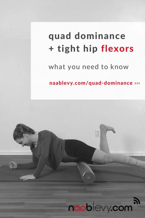 Quad dominance plus tight hip flexors: What you need to know #hipflexorstretches #hipflexorexercises #tighthipflexors #hipstretches #hipworkout #naablevy Foam Roll Hip Flexor, Hip Flexor Mobility, Pt Exercises, Hip Flexor Pain, Exercise Pilates, Rehab Exercises, Hip Flexor Exercises, Hip Flexibility, Therapy Exercises