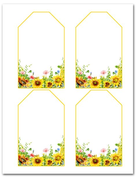 These free printable Sunflower Hanging Gift Tags are perfect for gifts, labels, organizing, and more. Free Printable Tags Templates, Gift Tag Template Free Printable, Printable Label Tags, Tag Template Free, Printable Sunflower, Sunflower Printable, Sunflower Cards, Free Printable Tags, Free Printable Gifts