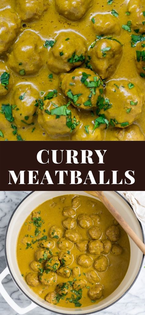 Curry Meatballs Beef, Curried Meatballs Recipe, Curry Meatball Recipes, Pork Curry Recipes Indian, Pork Curry Recipes, Curry Gravy Recipe, Indian Meatballs, Curry Meatballs, Pork Curry