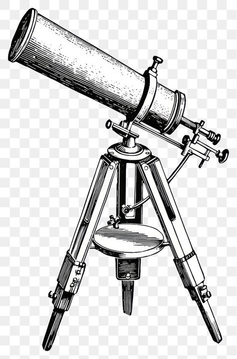 Telescope Illustration, Telescope Drawing, Vintage Telescope, Drawing Vintage, Png Text, White Image, Drawing Sketch, A Boy, Drawing Sketches