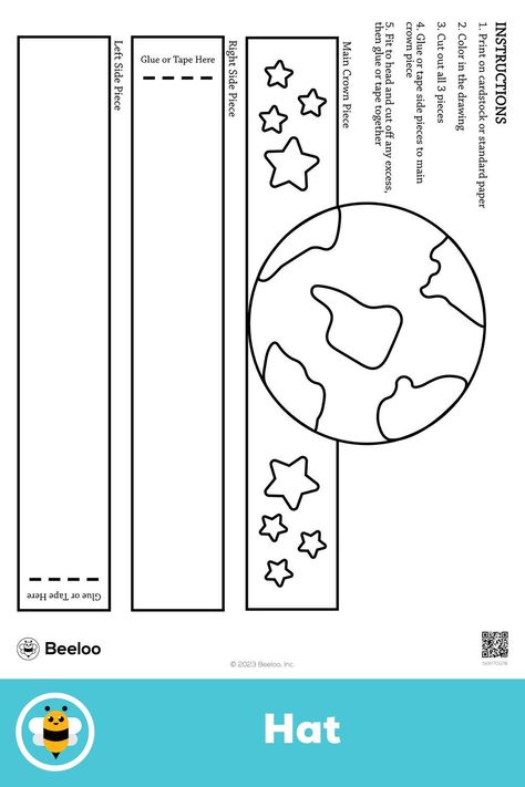 Earth Day Worksheets, March Lessons, Earth Activities, Daycare Themes, Earth Week, Kindergarten Songs, Paper Hats, Crafts And Activities For Kids, Crown For Kids