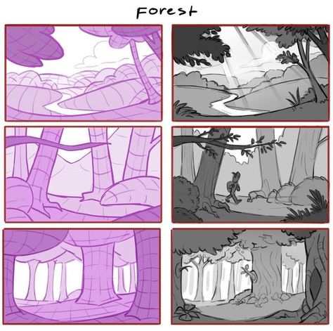 Mitch Leeuwe, Background Tutorial, Composition Tips, Artist Reference, Storyboard Drawing, Comic Book Layout, Storyboard Illustration, Perspective Drawing Lessons, Comic Tutorial