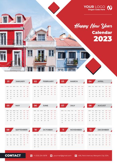 Business Wall Calendar 2023 Design Template#pikbest# Single Page Calendar Design, One Page Calendar Design, Calendar Poster Design, Graphic Design Calendar, Chinese New Year Calendar, One Page Calendar, Wall Calendar 2023, Wall Calender, Wall Calendar Design