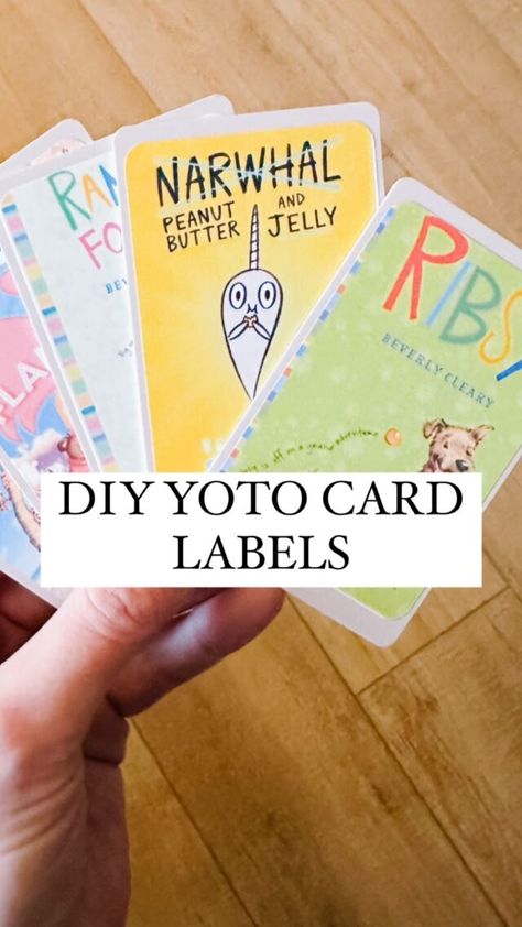 Yoto Card Labels, Make Your Own Yoto Cards, Yoto Card Storage Diy, Yoto Card Storage, Yoto Cards, Yoto Player, Make Your Own Labels, Quiet Time Activities, Paper Boy