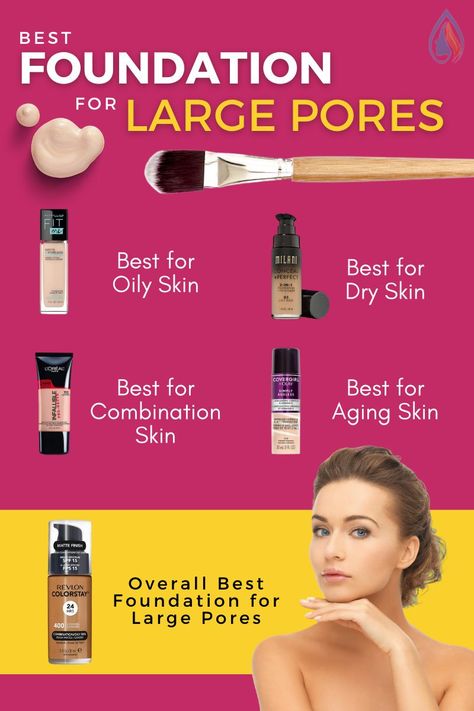 Makeup For Big Pores, Makeup For Pores Skin, Big Pores Makeup, How To Cover Pores With Makeup, Best Foundation For Large Pores, Makeup For Large Pores, Foundation For Large Pores, Large Pores Makeup, Large Pores On Face