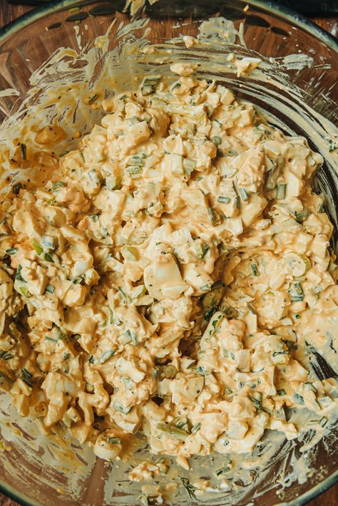 NOT YOUR GRANDMA'S EGG SALAD Salted Chocolate Chip Cookies, Sandwich Fillings, Egg Salad Recipe, Grilled Pineapple, Healthy Holidays, Light Dinner, Roasted Chickpeas, Breakfast Bake, Egg Salad