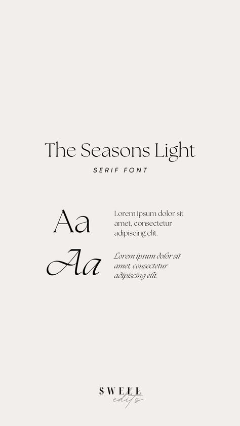 Serif Font - The Seasons Light Mises En Page Design Graphique, Calligraphy Lessons, Business Fonts, Light Font, Trendy Fonts, Modern Serif Fonts, Fonts Typography, Aesthetic Fonts, Best Free Fonts