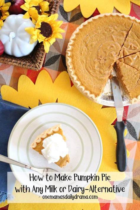 Pumpkin pie is a Thanksgiving and Christmas staple. Most recipes call for either evaporated milk or sweetened condensed milk. If you want to make your pie without those, this recipe is perfect. This homemade pumpkin pie recipe calls for any milk or milk-alternative and other ingredients that you probably already have in the pantry. Pumpkin Pie Recipe Without Evaporated Milk, Pumpkin Pie Without Evaporated Milk, Homemade Pumpkin Pie Recipe, Best Pumpkin Pie Recipe, Pumpkin Pie Recipe Easy, Best Pumpkin Pie, Easy Pumpkin Pie, Pumpkin Pie Recipe, Homemade Pumpkin Pie