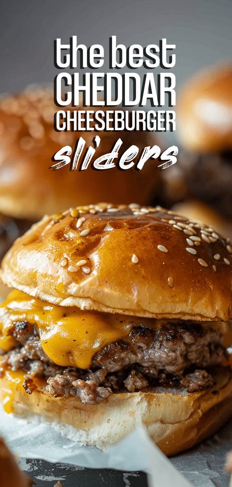 Cheddar Cheeseburger Sliders [35 Minutes] – Chasety Slider Burgers, Camp Foods, Mini Burgers Sliders, Mini Burger Buns, Burger Patty Recipe, Onion Grilled Cheese, Easy Slider Recipes, Burger Buns Recipe, Mini Cheeseburger