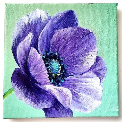 Violet Flower Painting Acrylic, Purple Abstract Painting Acrylics, Purple Flower Painting Easy, Purple Painting Ideas On Canvas, Purple Flower Drawing, Purple Painting Ideas, Purple Flowers Painting, Painting Purple Flowers, Purple Flower Painting