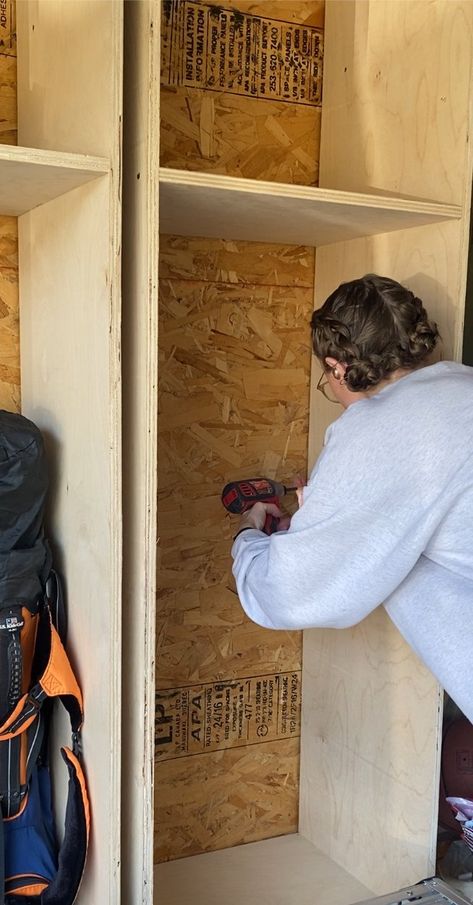 How to organize your garage with DIY cabinets — Built by Caitlin Garage Storage Cabinets Built Ins, Diy Garage Cabinets Ideas, Workshop Cabinets Diy, Built In Garage Cabinets, Plywood Garage Cabinets, Diy Shop Cabinets, Tool Cabinet Organization, Garage Built Ins, Tool Cupboard