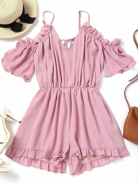 Up to 80% OFF! Frilled Cold Shoulder Romper. #Zaful #Jumpsuits #Romper zaful,zaful outfits,zaful dresses,spring outfits,summer dresses,Valentine's Day,valentines day ideas,cute,casual,classy,lace,mesh,fashion,style,bottoms,shorts,jumpsuits,rompers,playsuits,playsuit outfit,dressy jumpsuits,playsuits two piece,two piece outfits,two piece dresses,dresses,printed dresses,sundresses,long sleeve dresses,mini dresses,maxi dresses,lace dress,bohemian dresses @zaful Extra 10% OFF Code:ZF2017 Playsuit Outfit, Playsuits Outfit, Zaful Dresses, Mesh Fashion, Outfits Dressy, Jumpsuit Dressy, Ruffle Romper, Cute Rompers, Summer Dress Outfits