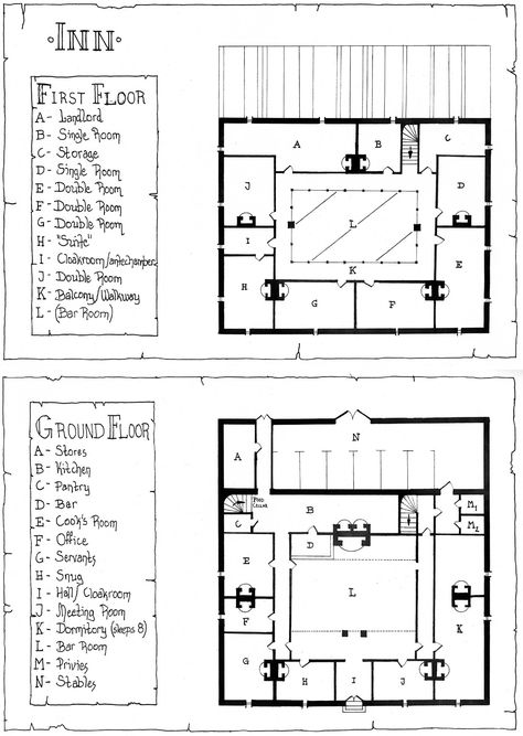 Tavern Floor Plan, Inn Floor Plans, Roll For Initiative, Home Building Ideas, Architecture Mapping, Sims House Design, Minecraft Ideas, Building Plans, Sims House