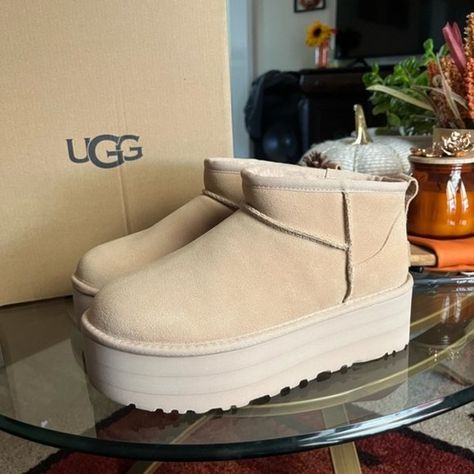 UGG Women Classic Ultra Mini Platform Boots Mustard Seed Color NWB Ugg Mini Platform, Platform Ugg Boots, Antlers Decor, Ugg Ultra Mini, Beautiful Freckles, Ugg Women, Ugg Mini, Fall Clothes, 2024 Vision