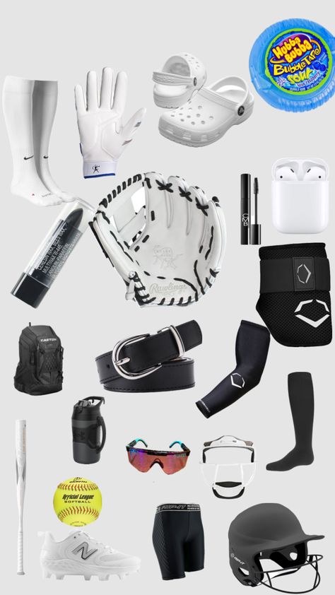 Things you need in your softball bag 🥎 #sports #softball4life #softballvibes Softball Supplies, Softball Needs, Softball Bag Essentials, Softball Stretches, Softball Essentials, Baseball Essentials, Basketball Essentials, Softball Aesthetic, Softball Backgrounds