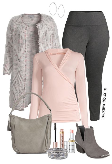 Plus Size Leggings Outfit, Fall Leggings Outfit, Vegas Clothes, Pink Leggings Outfit, Plus Size Legging Outfits, Grey Leggings Outfit, Wardrobe Aesthetic, Walmart Outfits, Transitional Outfits