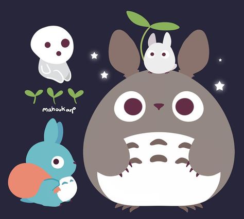 Kawaii totoro~♥~ Hayao Miyazaki Characters, Totoro Nursery, Chibi Totoro, Studio Ghibli Fanart, Studio Ghibli Movies, Studio Ghibli Art, Ghibli Art, Ghibli Movies, Cute Kawaii Drawings