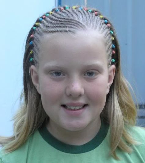 Cornrow Hairstyles White, White Girl Cornrows, Girls Cornrow Hairstyles, White Girl Braids, Cornrows For Girls, Tan Skin Blonde Hair, Cornrows Styles, Braided Cornrow Hairstyles, Braided Ponytail Hairstyles