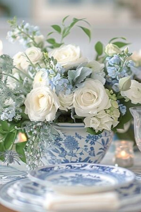 Creating a stunning blue and white tablescape can transform any gathering into an elegant affair, whether it’s a laid-back brunch or a chic dinner party. The timeless mix of blue and white brings a serene and classy vibe, perfect for many occasions. This article will walk you through designing a simple yet captivating tablescape with high-quality products from tableclothsfactory.com. Rehearsal Dinner Decorations Elegant, Costal Tablescape, Blue And White Baby Shower Decorations, Blue And White Floral Centerpieces, Blue And White Decorations Party, White And Blue Tea Party, Blue And White Wedding Round Table Decor, Blue And White Engagement Party, Blue China Wedding Decor