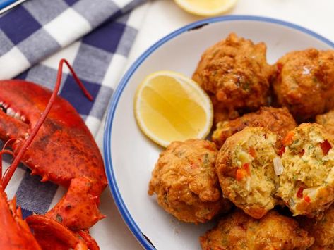 Lobster Fritters Recipe, Lobster Fritters, Fritters Recipes, Graham Elliot, Lobster Pot Pies, Lobster Thermidor, Grilled Lobster Tail, Fried Lobster, Fritters Recipe