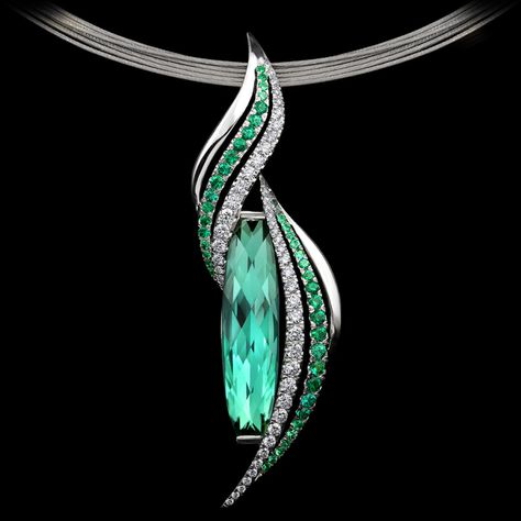 Emerald Flame Pendant Bijoux Art Deco, Kay Jewelry, Tourmaline Jewelry, Couture Jewelry, Deco Jewelry, Emerald Jewelry, Gems Jewelry, Art Deco Jewelry, Gold Jewellery