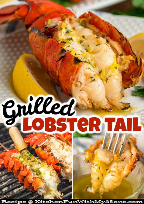 Lobster On Grill, How To Grill Lobster Tails On The Grill, Grilling Lobster Tails, Bbq Lobster Tails, Bbq Lobster, Grilled Lobster Recipes, Grilled Lobster Tail Recipe, Grill Lobster Tail Recipe, Best Lobster Tail Recipe