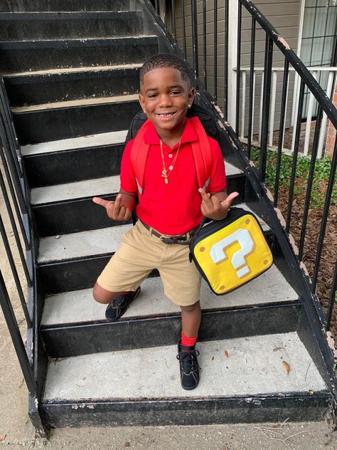 Boys Uniform School Outfits, Boy School Picture Outfits, Back To School Uniform, Black Baby Boys, School Uniform Kids, Dark Skin Boys, Kids Uniforms, King Fashion, Braided Ponytail Hairstyles