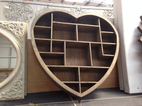 Heart shaped shelf unit Heart Shelves, Funky Shelves, Heart Room, Love Shelf, Heart Shelf, Wall Shelves Bedroom, Shelves Design, Glass Painting Patterns, Plastic Clothes Hangers