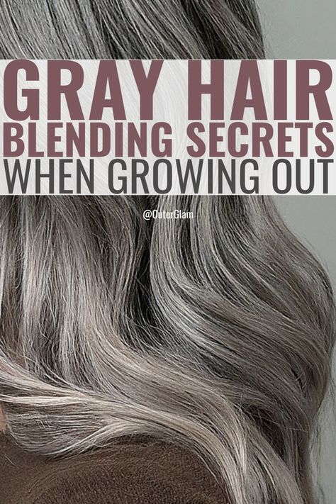 Whether you're embracing your natural gray or in the process of growing it out, this article is for you. If you want to discover the secrets to seamlessly blending gray hair during the growing-out phase, this is the information you need. Explore expert tips and techniques to achieve a beautiful transition that enhances your style effortlessly. How To Grow Out Your Gray Hair, What Colors Look Good With Gray Hair, Embrace The Gray Hair, Letting Gray Hair Grow Out Coloring, Grow Out Gray Hair Blending, Letting Grey Hair Grow Out, Gray Hair Dye On Brown Hair, Gray Blending For Black Hair, Growing Out Grey Hair Transition Brunette