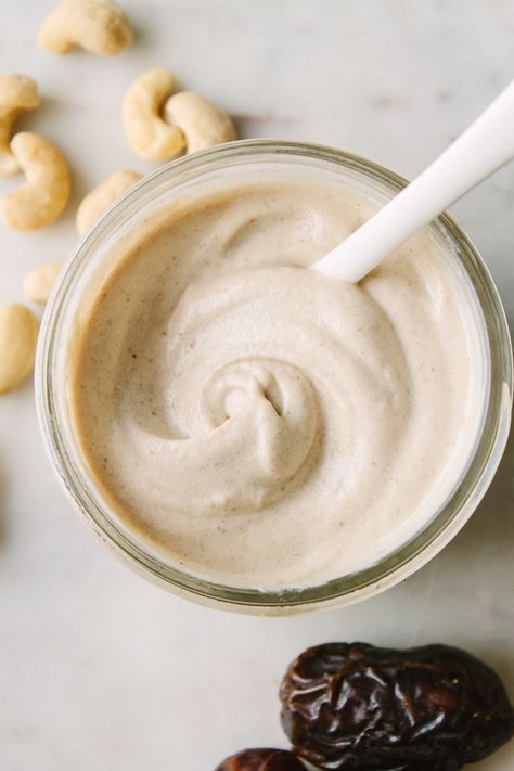 Cashew Sweet Cream, Vegan Recipes With Cashews, Cashew Cream Recipe Desserts, Cashew Cream Sweet, Cashew Cream Recipe, Cashew Recipes, Fruit Sauce, Plant Based Snacks, Cashew Cream