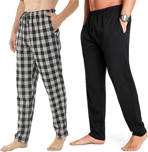 ITRAT Mens Flannel Pyjama Joggers Track Pants Open Hem Bottoms Casual Sweat Pants Trousers Mens Tracksuit Mens Lounge Pants Mens Nightwear Trouser (Black Check, SMALL) : Amazon.co.uk: Fashion Mens Pyjama Bottoms, Mens Lounge, Mens Flannel Pajamas, Comfy Pajama, Mens Tracksuit, Mens Lounge Pants, Trousers Mens, Lazy Weekend, Mens Nightwear