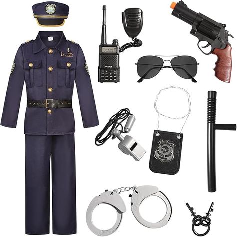 Police Officer Costume Kids Boys Halloween Costume Cop Outfit Cosplay with Deluxe Accessories Police Officer Costume Kids Boys, Motorcycle Couple Pictures, Boys Halloween Costume, Cop Halloween Costume, Cop Outfit, Officer Costume, Police Officer Costume, Pizza Sticks, Police Outfit