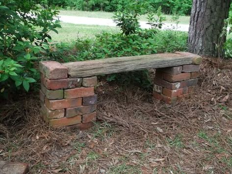 DIY Ideas With Bricks - Brick Outdoor Bench - Home Decor and Creative Do It Yourself Projects to Make With Bricks - Ideas for Patio, Walkway, Fireplace, Firepit, Mantle, Grill and Art - Inexpensive Decoration Tutorials With Step By Step Instruction for Brick DIY http://diyjoy.com/diy-ideas-bricks Fairy Fruit, Fruit Forest, Garden Bench Plans, Garden Bench Diy, Prayer Garden, Brick Garden, Garden Types, Old Bricks, Garden Seating