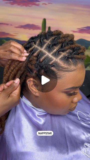 Fishtail Braids On Locs, Locs Fishtail Braid, Fishtail Braid On Locs, Loc Styles For Thick Locs, Nappstar Locs Styles, Loc Styles For Women Short, Natural Locs Hairstyles, Exercise Hairstyles, Dreadlock Styles For Women Black Locs