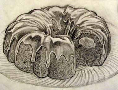 Bundt Cake by sammo371, via Flickr Cake Drawing, Food Projects, Card Drawing, Quick Sketch, Bundt Cake, Food Illustrations, Drawing Tips, Pencil Drawing, Art Gift