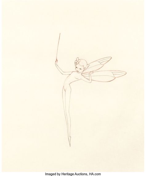 Fantasia Dew Drop Fairy Production Drawing (Walt Disney, 1940).... | Lot #95201 | Heritage Auctions Tattoo Fairies, Dew Drop Fairy, Fairies Tattoo, Dark Fairies, Fairy Sketch, Fairy Drawings, Elves Fantasy, Fantasia Disney, Amy Brown