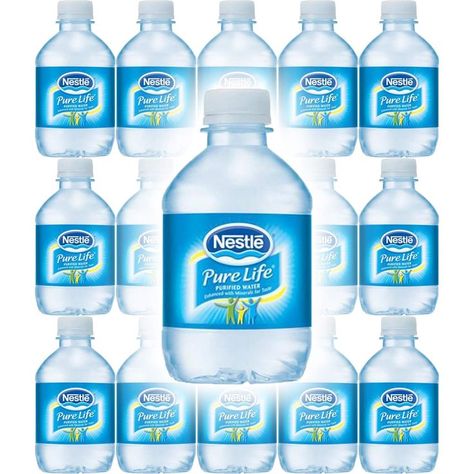 Nestle Water, Pure Life, Purified Water, 8 Fl Oz (Pack of 15, Total of 120 Fl Oz) Nestle Pure Life Water, Pure Life Water, Nestle Water, Nestle Pure Life, Pure Life, Animal Experiences, Water Branding, Alkaline Water, Purified Water